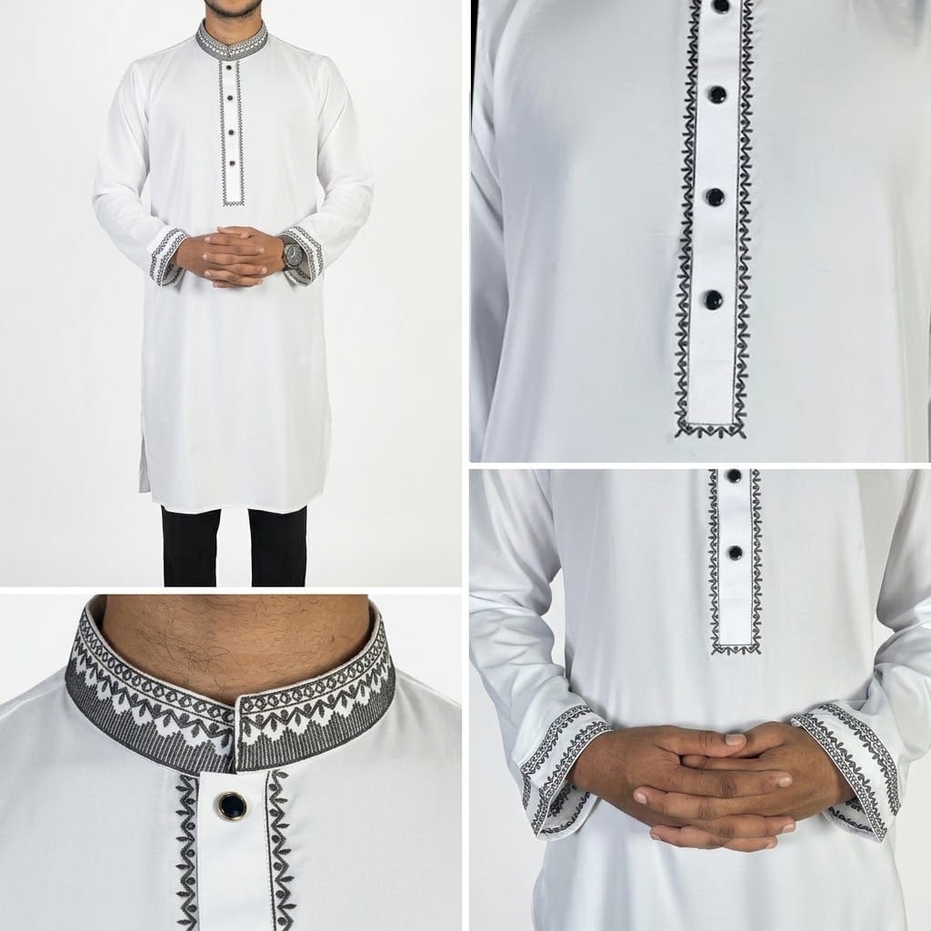 Premium Men's China Micro-Stitch Panjabi