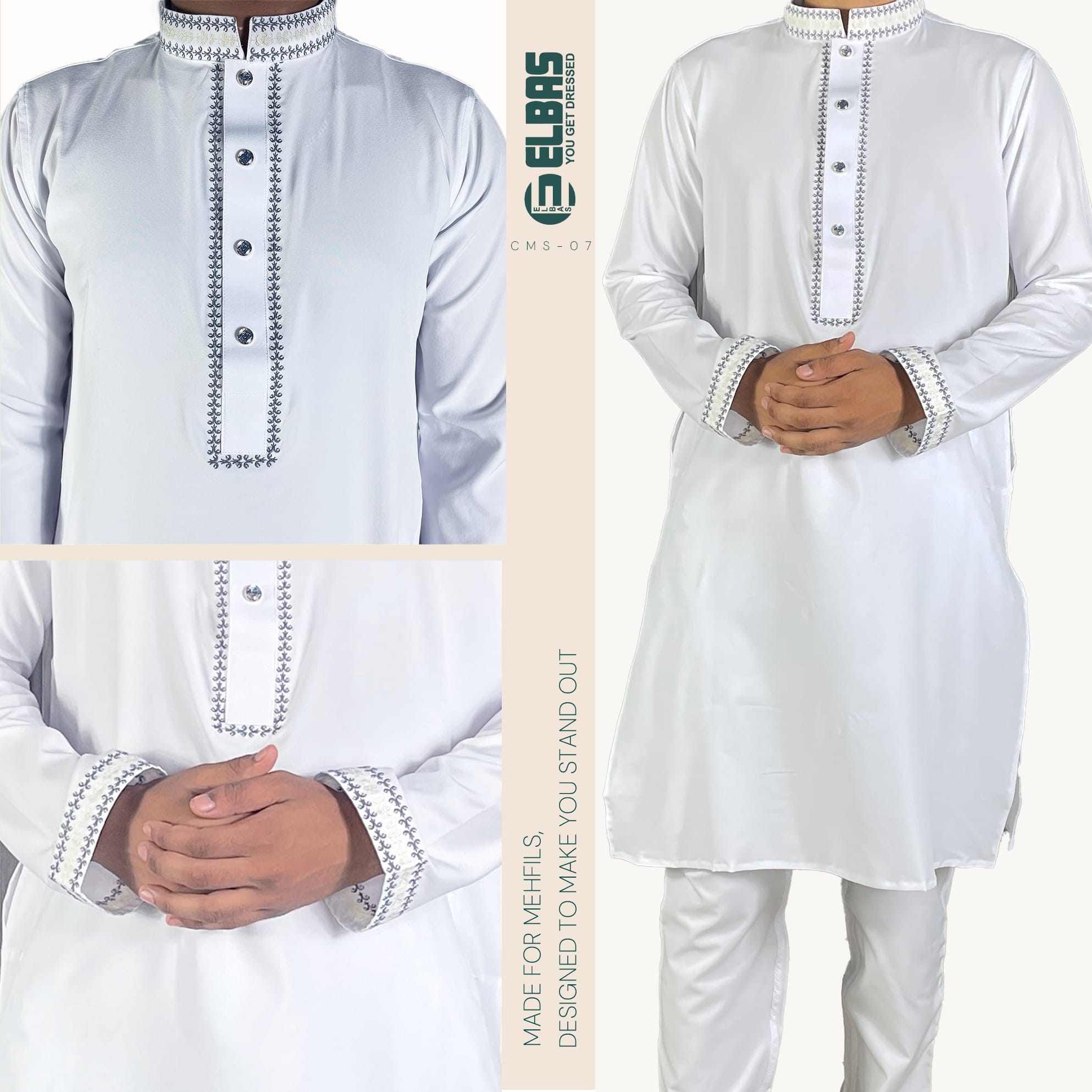 Premium Men's China Micro-Stitch Panjabi