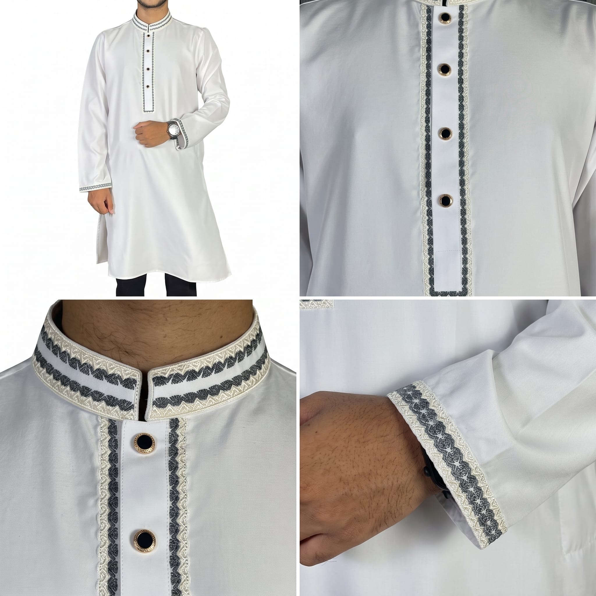 Premium Men's China Micro-Stitch Panjabi