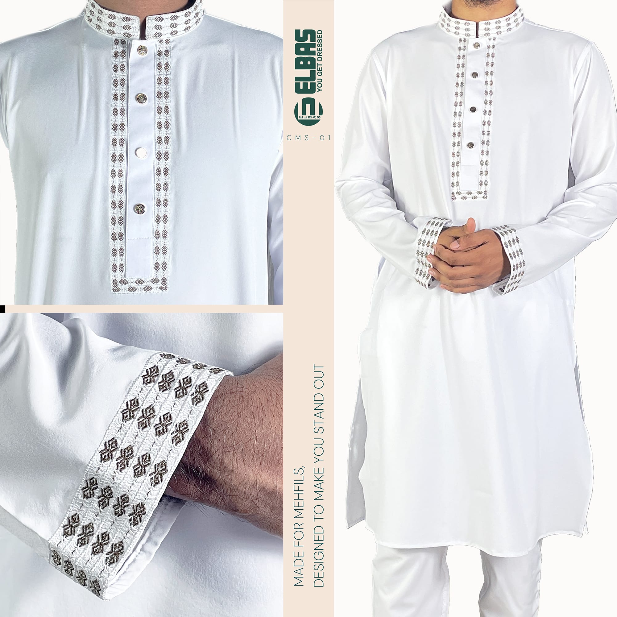 Premium Men's China Micro-Stitch Panjabi