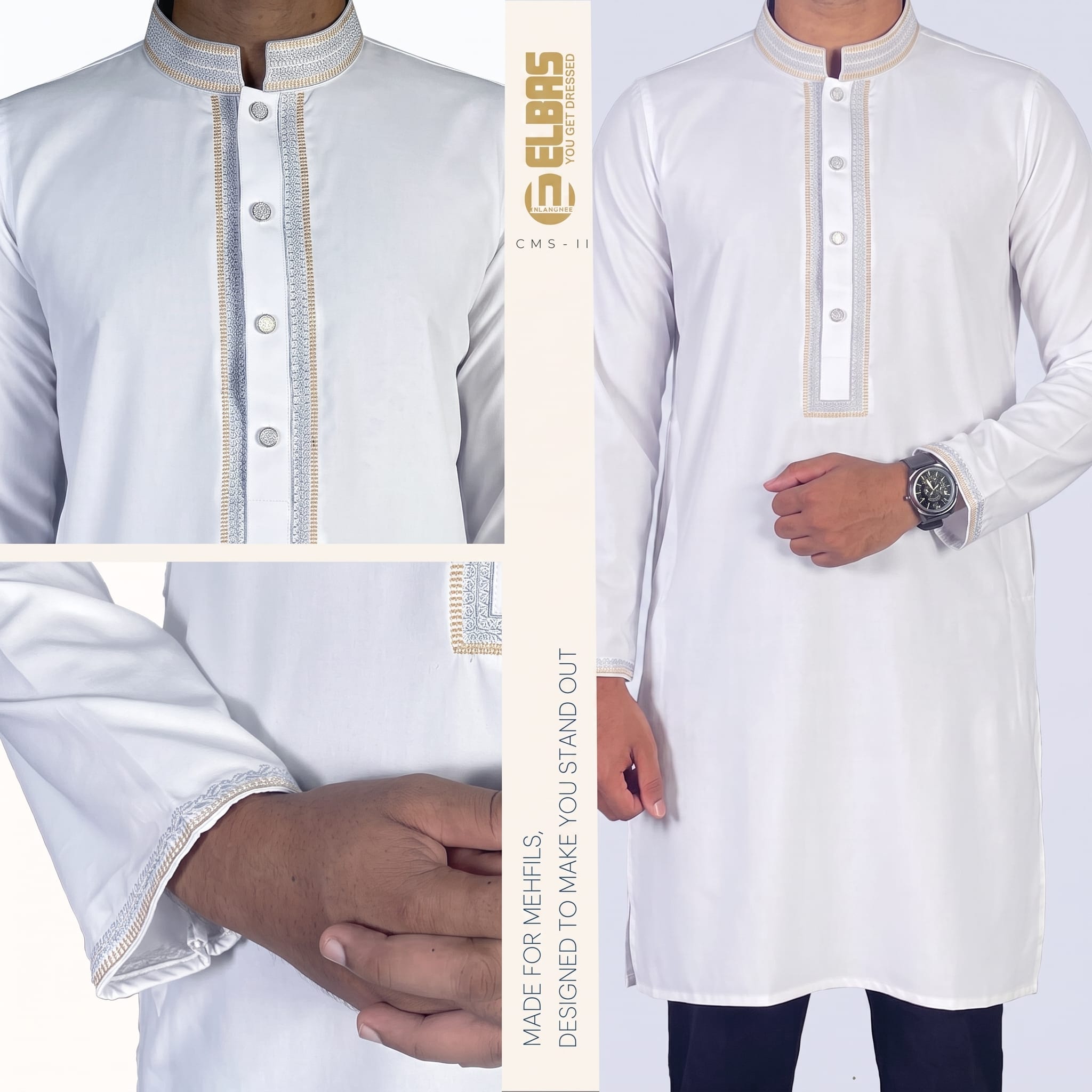 Premium Men's China Micro-Stitch Panjabi