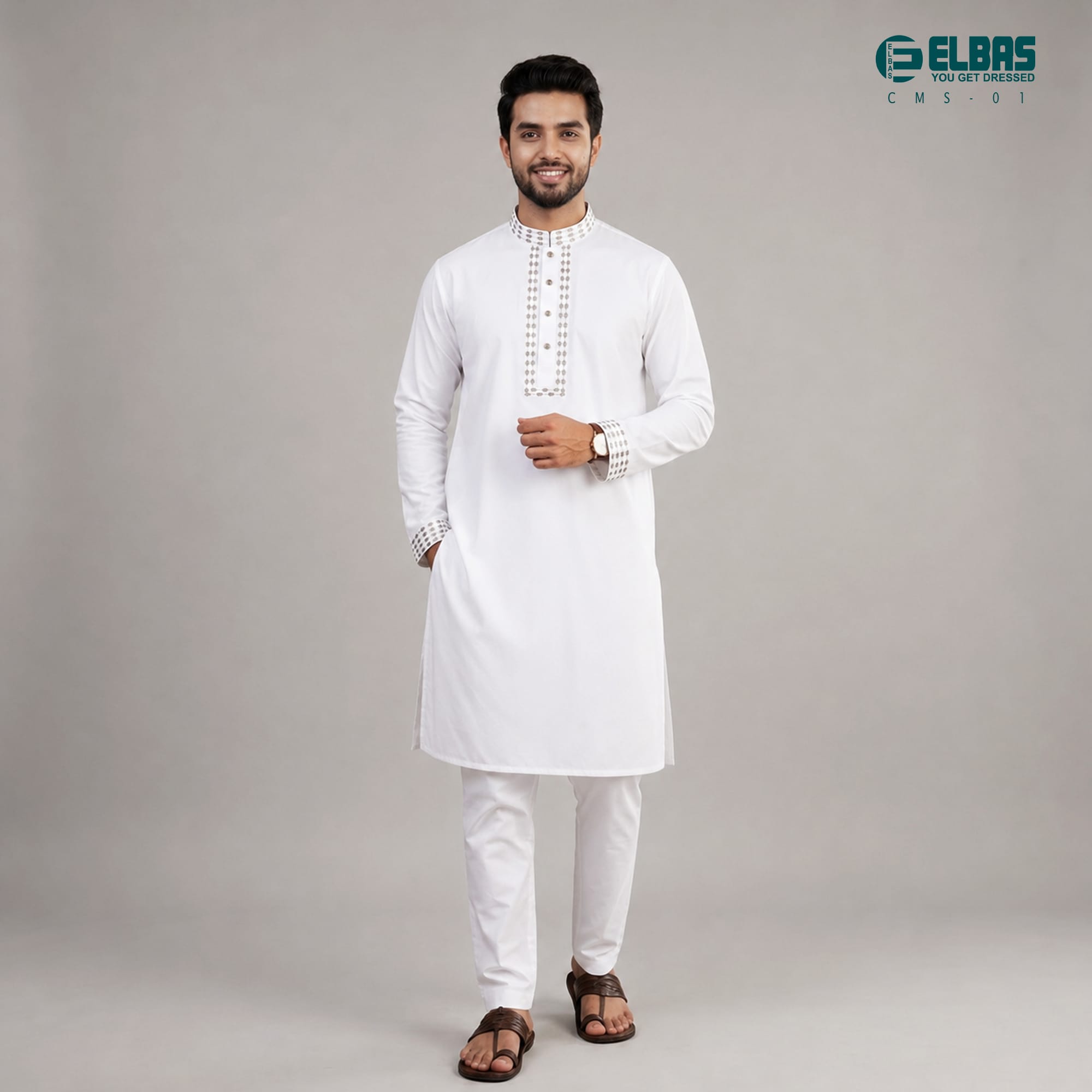 Premium Men's China Micro-Stitch Panjabi